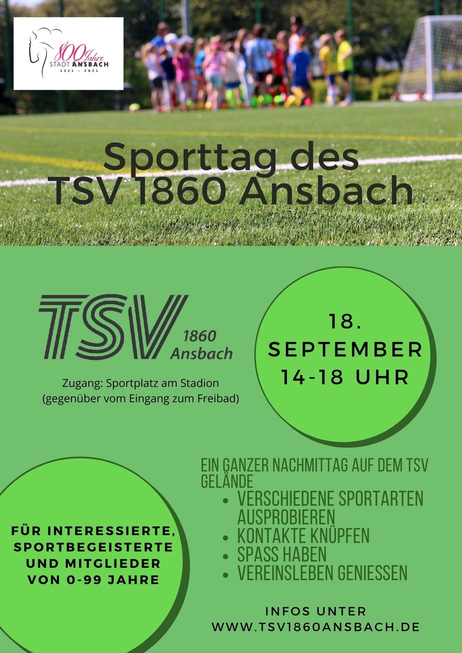 SPORTTAG BEIM TSV 1860 ANSBACH AM 18. SEPTEMBER 2021